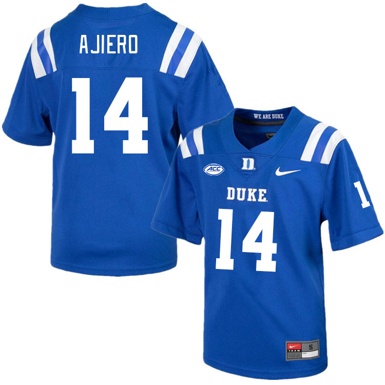 Men #14 Quentin Ajiero Duke Blue Devils College Football Jerseys Stitched-Royal